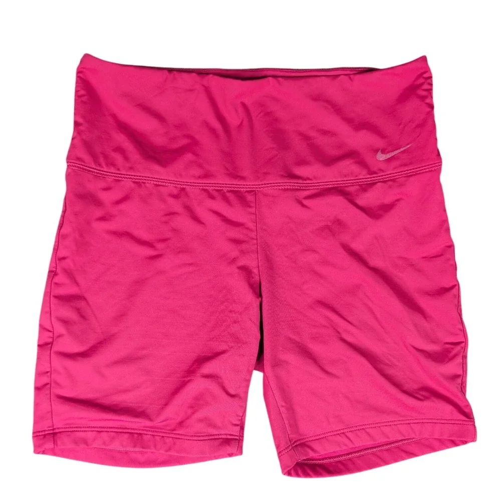 Nike Womens Dri-FIT Compression Biker Shorts Pink Activewear Running 6070